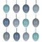 Set of 12 Pastel Blue Plastic Easter Egg Ornaments 2.35 Inches